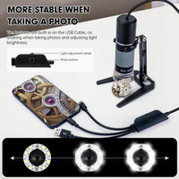 cainda aluminum alloy bracket stand with U-shaped base for USB and WiFi microscopes - view 8