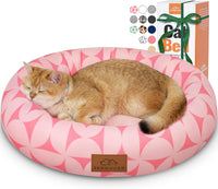 Zerbuger 20in Pink Round Dog Bed Sofa for Dogs Cats - Pink Pattern / Small
