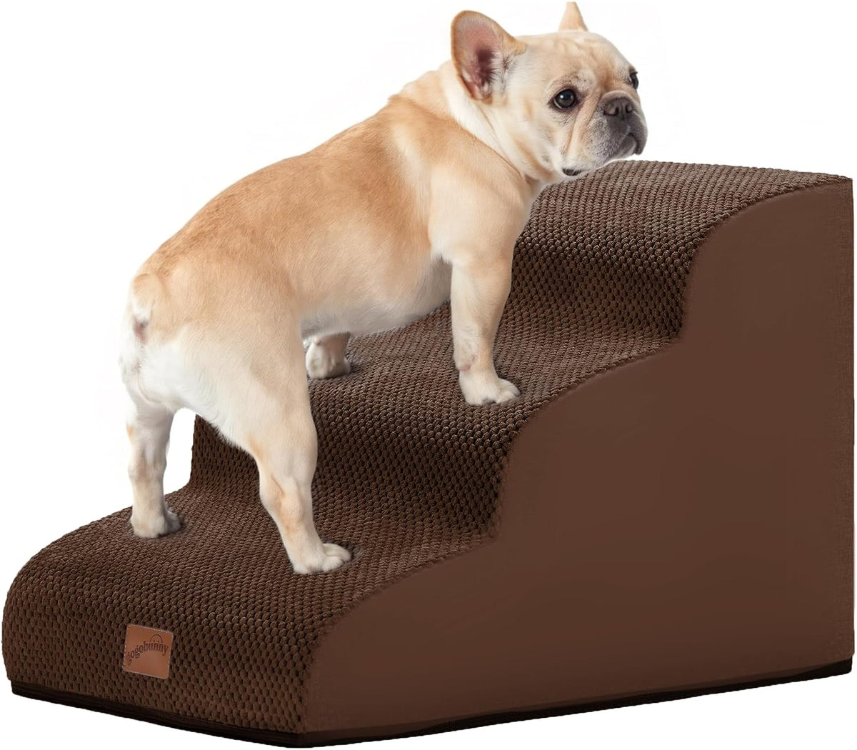 Dog Stairs for Small Dogs, 3-Step Pet Steps for Couch Sofa - Brown / 3 / 3-Step (22.4"D x 15.7"W x 15.7"H)
