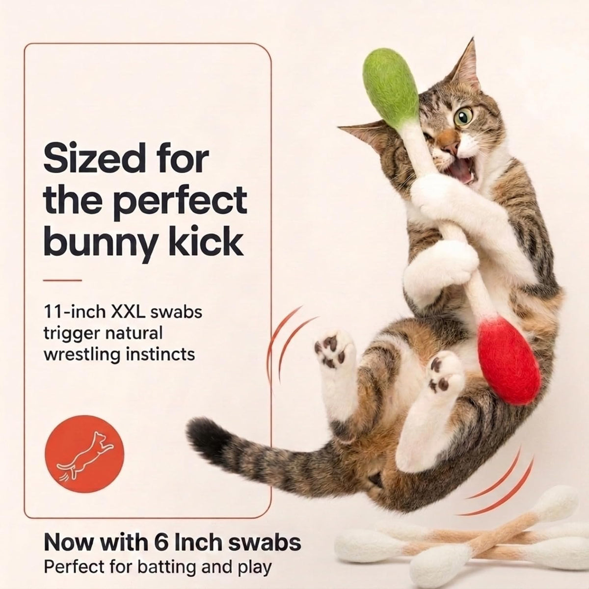 Glaciart One XXL Swabs Cat Toys with Catnip, 2 Pk - Mixed Swabs / Regular - image 2