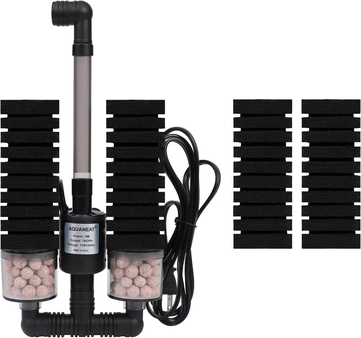 AQUANEAT Aquarium Electric Sponge Filter for Fish Tank - Middle