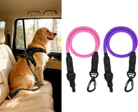 Dog Seat Belt for Car, Durable Rope Dog Car Harness for Vehicle – Essentials for Dogs - Purple, Pink / 2 Packs