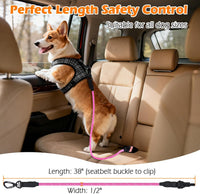 Dog Seat Belt for Car, Durable Rope Dog Car Harness for Vehicle – Essentials for Dogs - Pink / 1 Pack - image 4