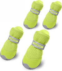 QUMY Dog Shoes for Small Dogs Hot Pavement Puppy Dog Boots & Paw - Fluorescent / size 2: 1.59"x1.18"(L*W)