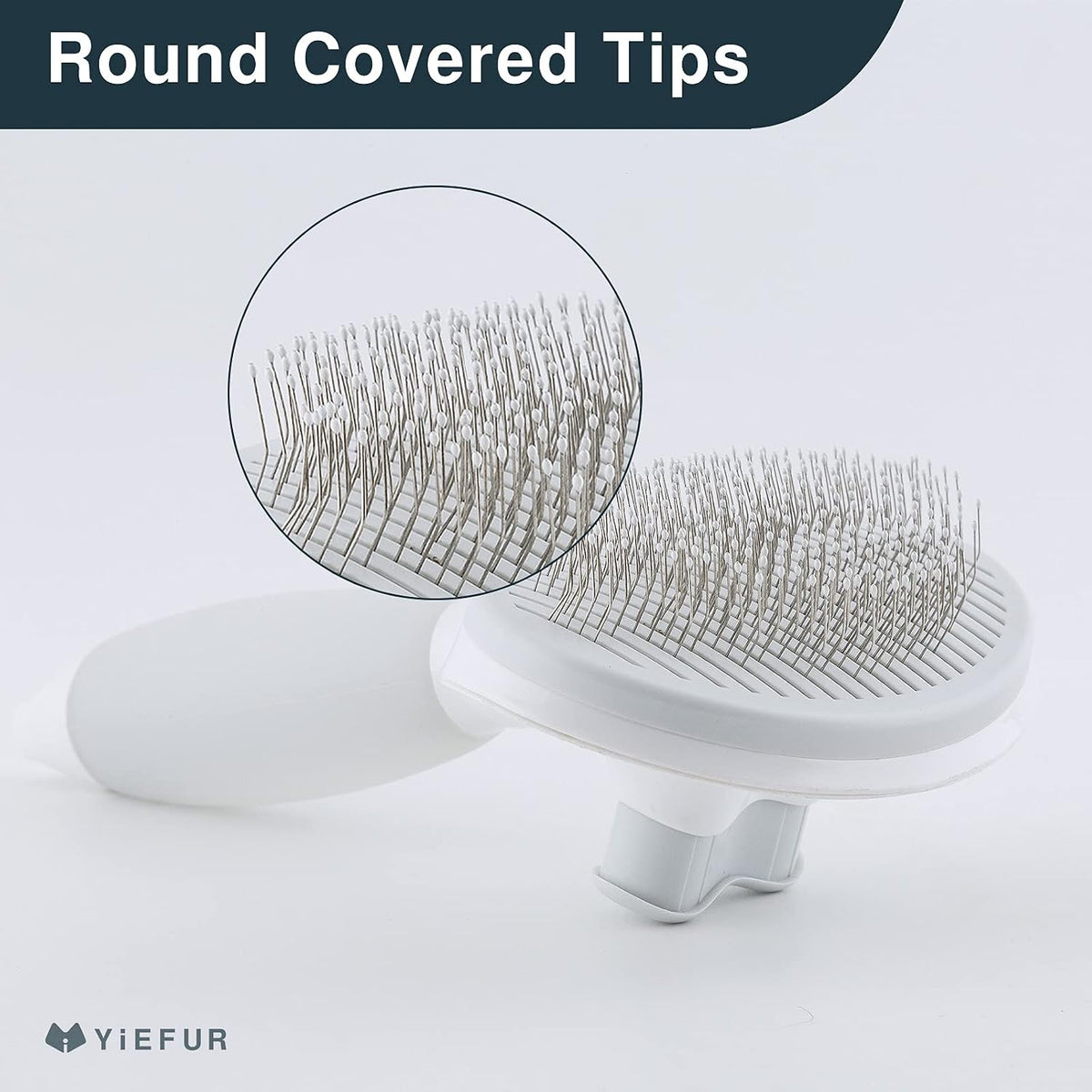 Cat Brush for Shedding, Self Cleaning Brush for Long & Short Hair Cats – Essentials for Cats - White - image 3