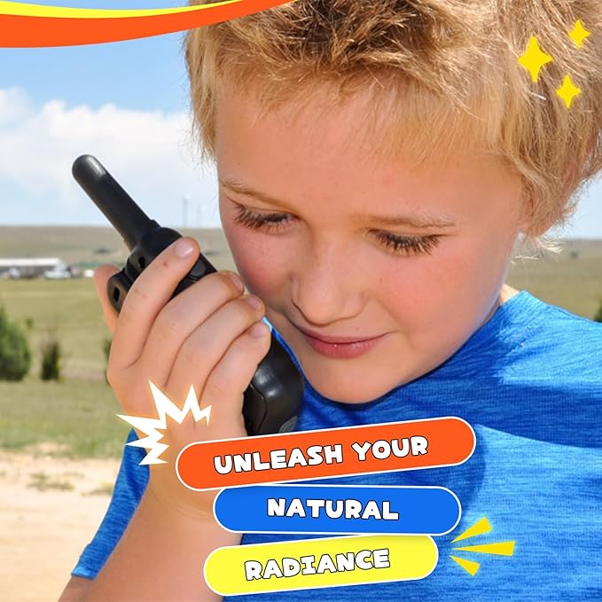 Wishouse Walkie Talkies for Kids Rechargeable with USB Charger 6000mAh Battery,Outdoor Camping Games with Flashlight Lanyard,Toys for Girls,Halloween Xmas Birthday Gift for Children 2 Pack Blue
