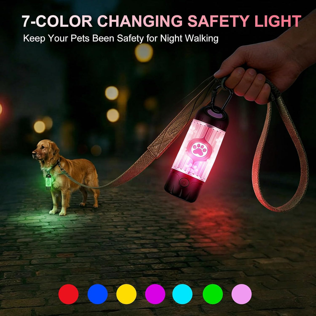 Dog Poop Bag Holder with Flashlight 7-Color - image 4