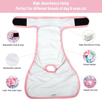 Reusable Dog Diapers Female Washable 3 Pack S Flowers for Heat – Essentials for Dogs - Flowers / S(Newborn-11.5"Waist) / 3 - image 3