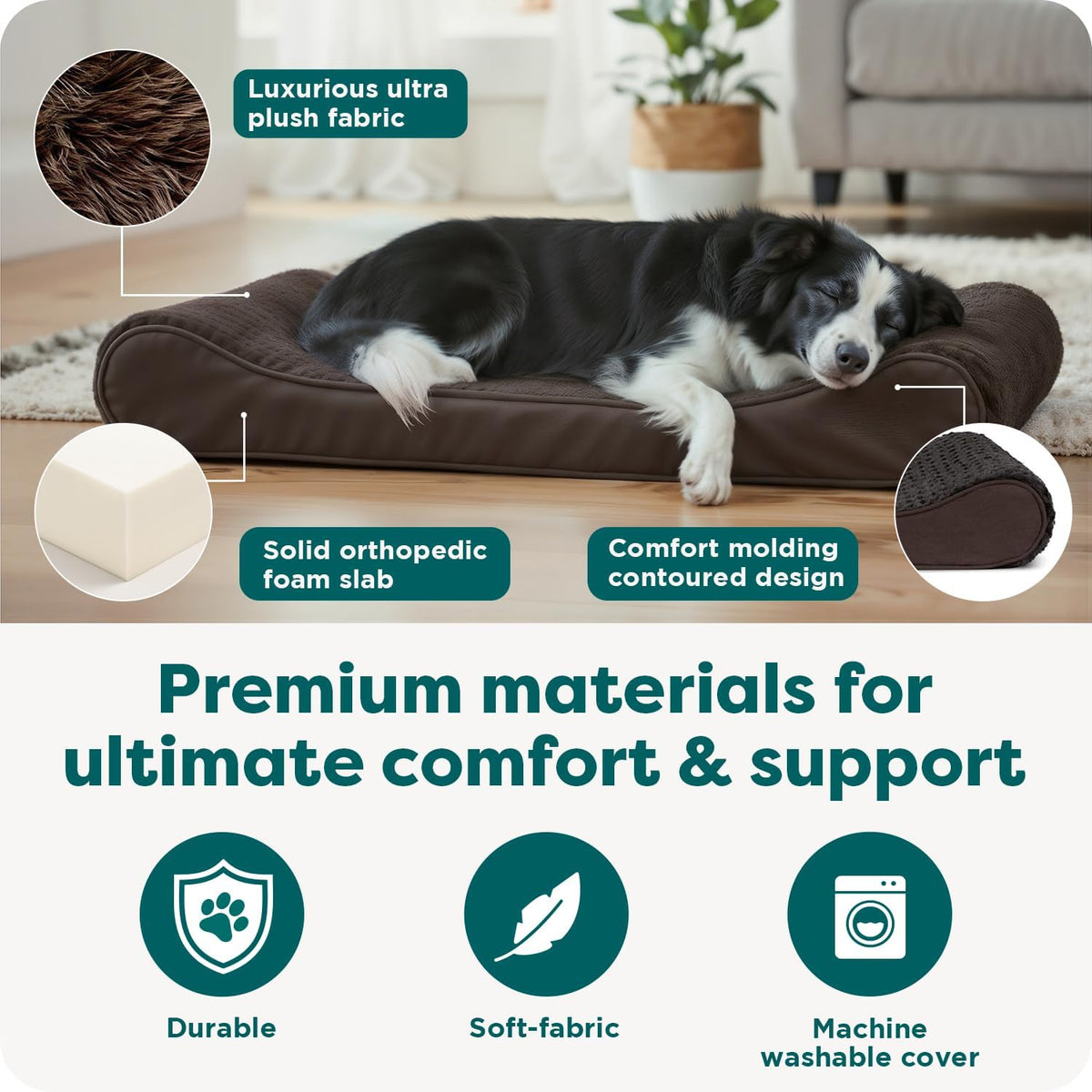 FurHaven Orthopedic Dog Bed for Large Dogs - Large / Chocolate - image 4