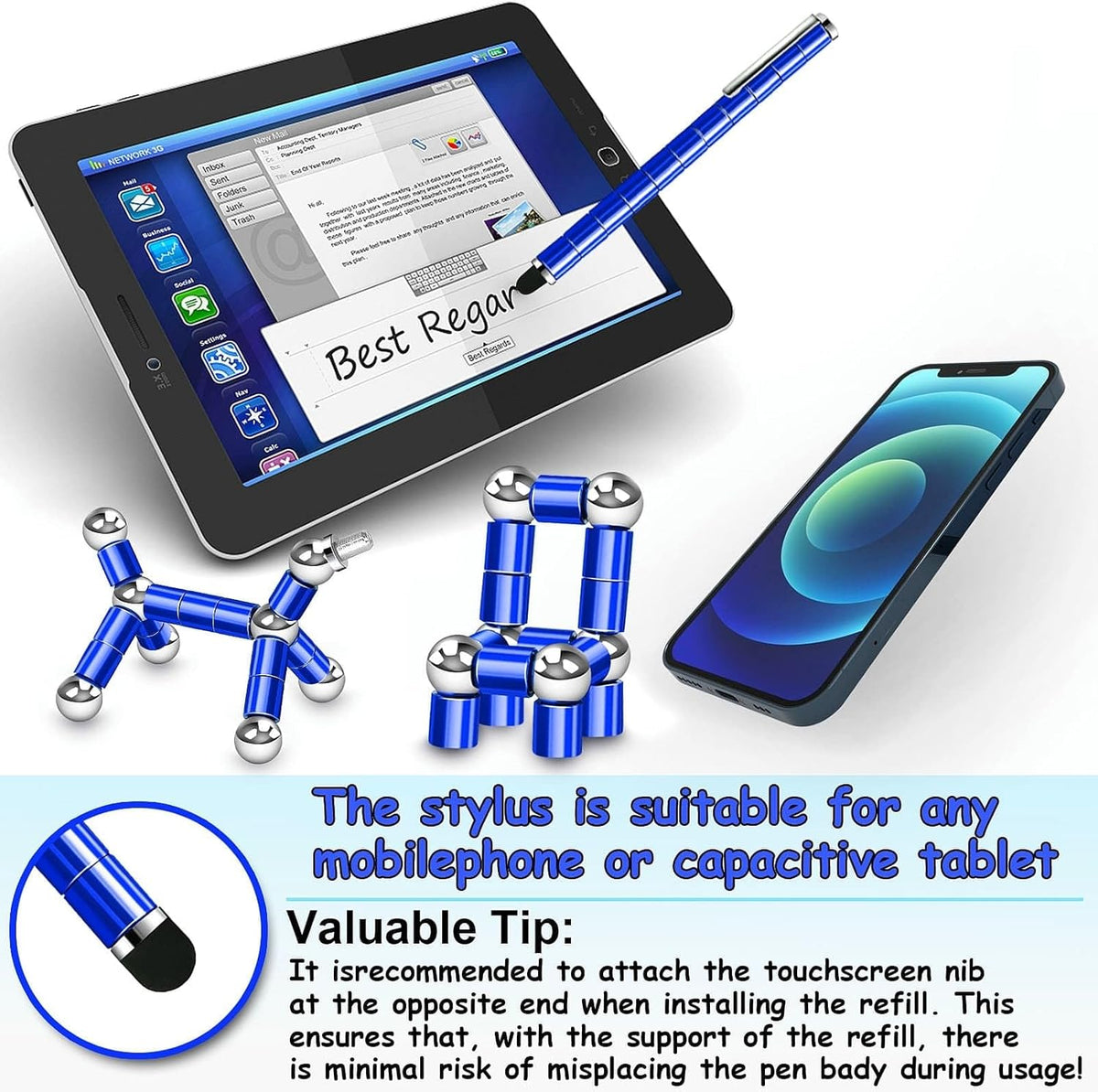 Fidget Gel Pen Gifts for Teens - Blue - image 4