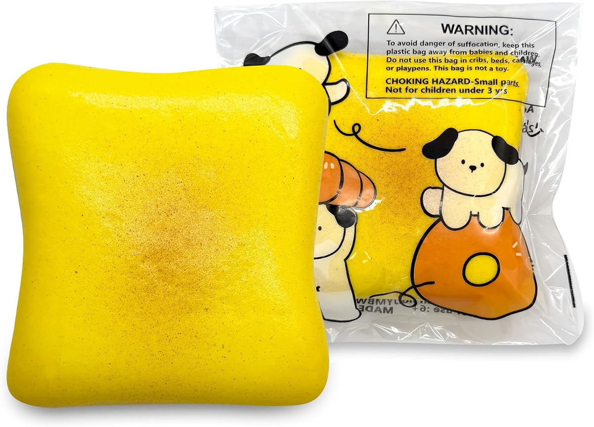 Bread Butter Squishy,Slow Rising Squishy，Stress Balls，Fidget Toy – Fun for Kids & Family - Buttery Yellow-1pcs
