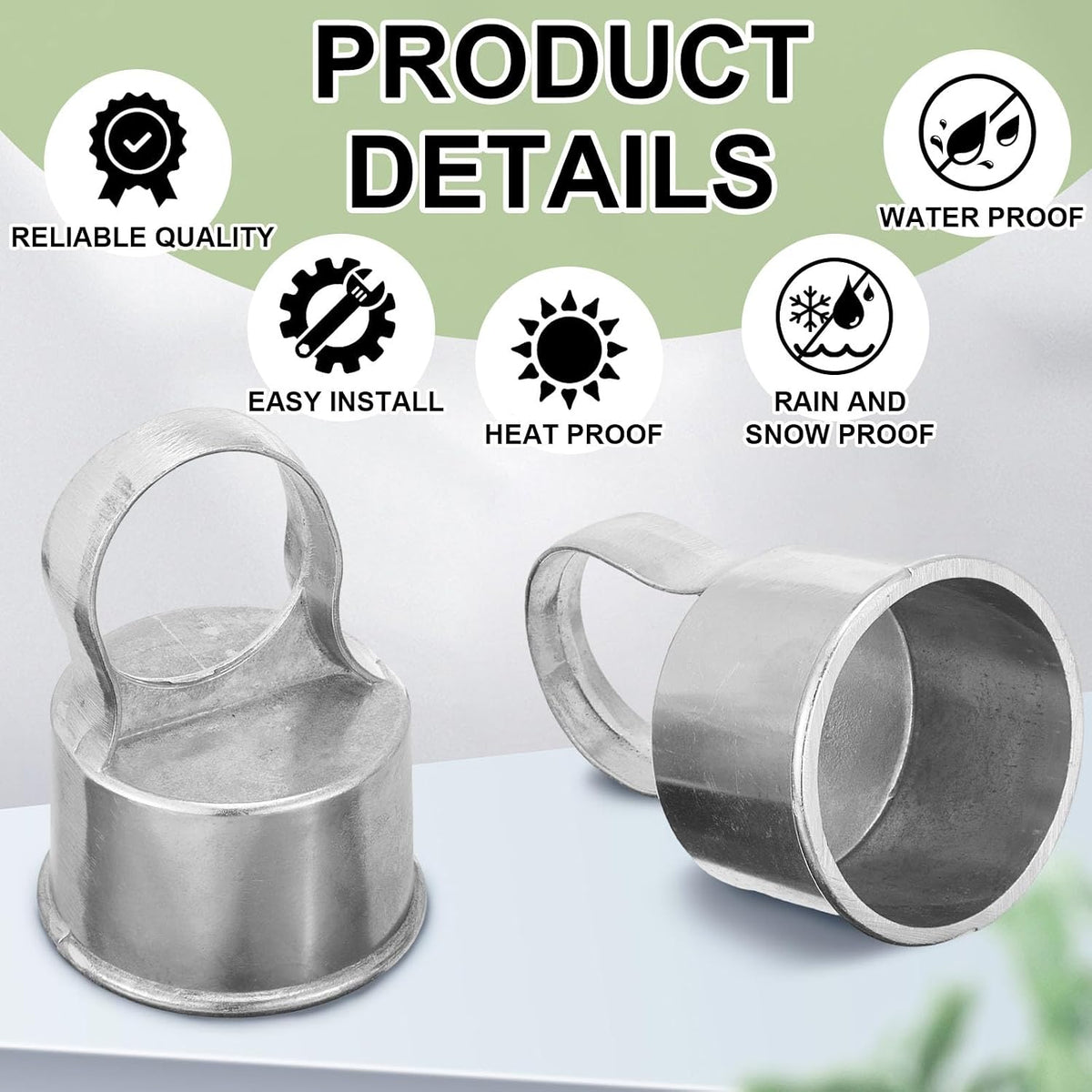 Therwen 12 pack aluminum chain link fence ring caps for 2-3/8 inch posts - view 38