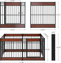 Dog Playpen, 35.4" Height Dog Pen Indoor, Heavy Duty, Safe and Sturdy, Furniture Style Puppy Pen (12 Panels (35.4" High), Rustic Brown)