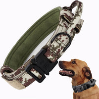 Tactical Dog Collar, Adjustable Military Training Nylon Pet Collar, Black L – Essentials for Dogs - Camo / XXLarge :Width 1.5",Neck 24-29"