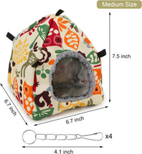 Wontee Bird Plush Hammock Parrot Hanging Snuggle Cave Happy Hut Tent - M / Beige Pattern - image 4
