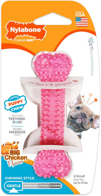 Nylabone Puppy Pacifier Chew Toy - Pink / X-Small