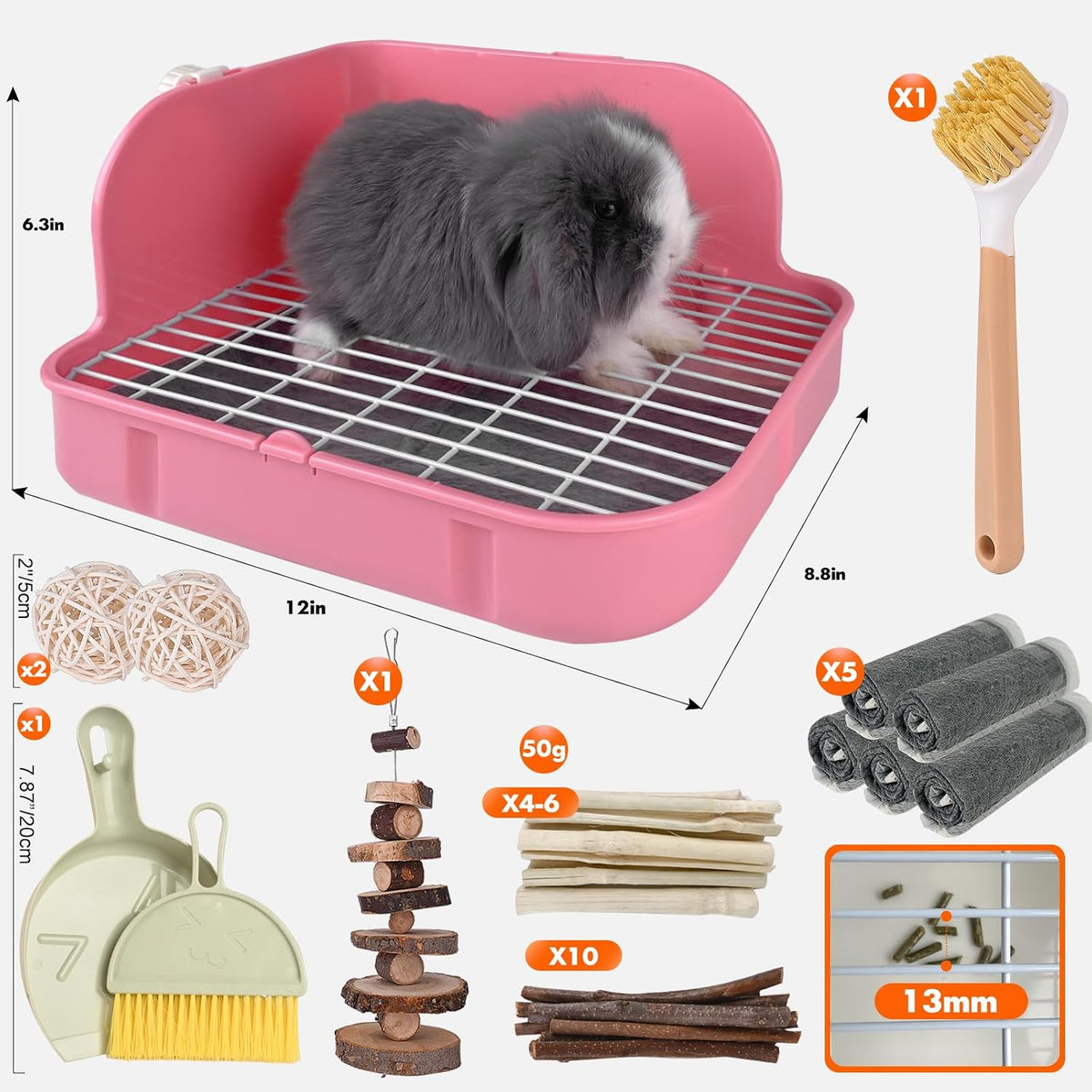 Rabbit Litter Box, Bunny Litter Box, Guinea Pig Potty Trained - Pink - image 2