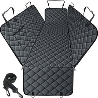 Waterproof Dog Car Seat Cover for Back Seat - Durable, Scratch Proof Pet Hammock with Nonslip Design & Storage Pockets, Fits Cars, SUVs, Trucks - L, Black
