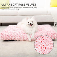 KSIIA Washable Dog Bed Medium Size Dog Crate Bed Plush Pet Mat - Pink / 29.0"L x 21.0"W x 3.0"Th - image 2
