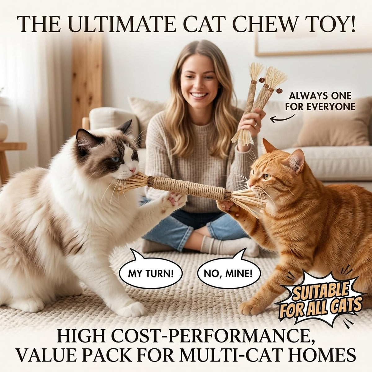 Cat Toys 12PCS Mix Catnip Chew Rope Silvervine Stick for Indoor Cat – Essentials for Cats - MIX-3PACK - image 4