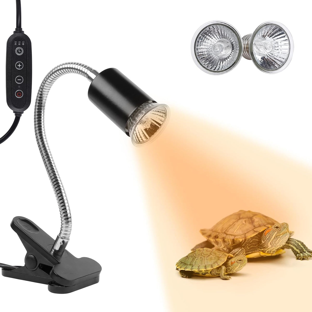 LUCKY HERP Reptile Heat Lamp with Clamp - 50+50