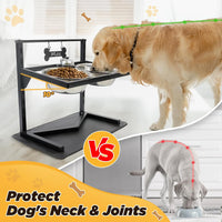 Grand Line Elevated Dog Bowls, 7 Height Adjustable - image 2