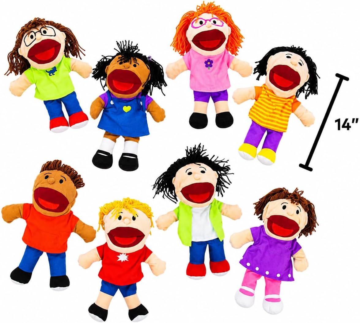 Fun Express Hand Puppets for Kids, 8 Multicultural - image 4