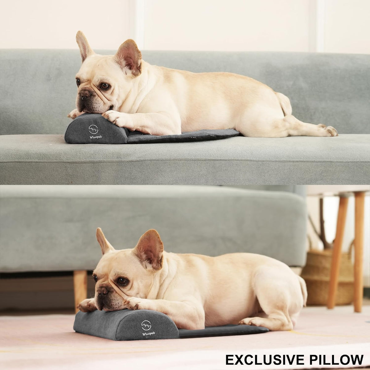 Dog Bolster Pillow for Extra Large Dogs - Dark Gray / Medium - image 2