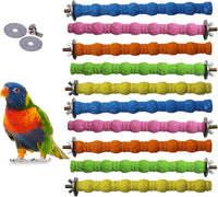 3PCS Bird Perch Parrot Stand Cage Accessories Natural Wooden Stick - 10PCS,6.29inch