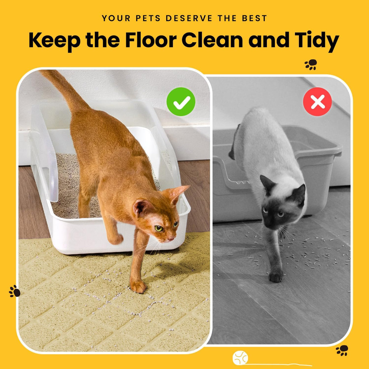 Conlun Cat Litter Mat Litter Trapping Mat - Beige / Small (24" x 17") - image 4