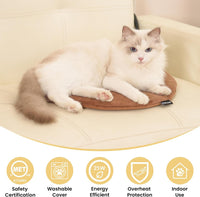 Cat Heating Pad, Heated Cat Bed, MET Safety Listed - Brown / Round: 16" x 16" x 1.6" - image 4