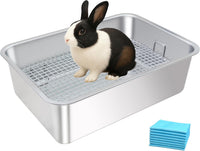 Large Stainless Steel Rabbit Litter Box - Small