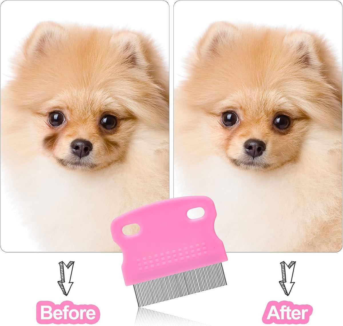 5 Pieces Dog Eye Combs Tear Stain Remover Combs Pet Grooming Comb - Pink, Black - image 4