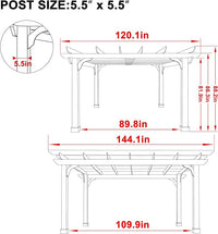 MUPATER 10x12 FT All Cedar Wooden Pergola, Kit with Stakes, Quality Supported Structure, Snow and Wind Supported,Outdoor Pergola with Cedar Framed for Backyard, Deck, Lawn