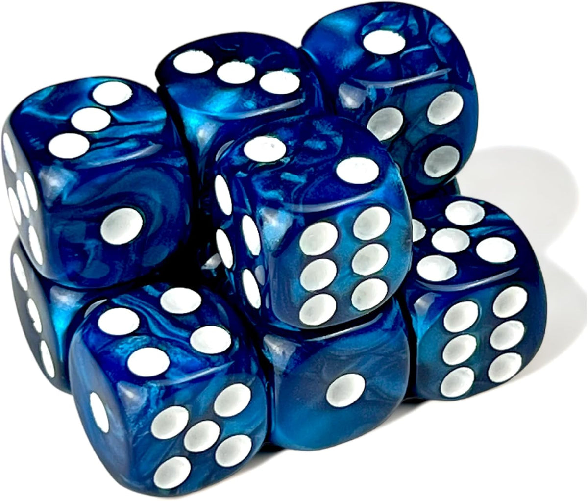 Luck Lab 10 Pack 16mm D6 Acrylic Dice Set - Blue