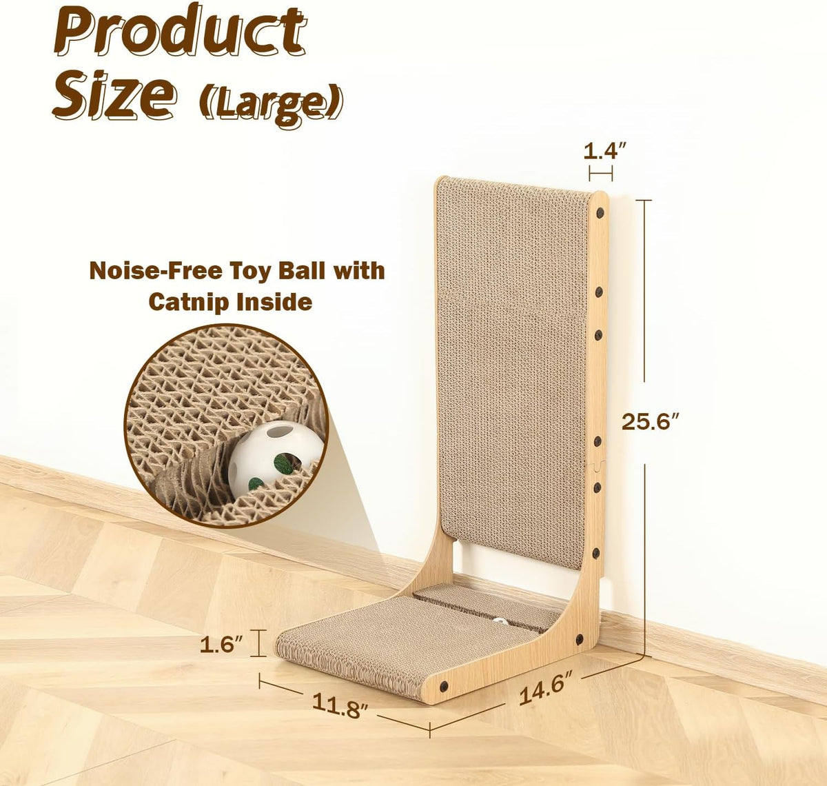Zakkart 2-Pack L-Shaped Cat Scratching Board, Cardboard - Large 2PC (25.6'' tall) (Pack of 2) - image 4
