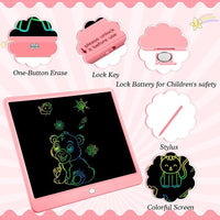 Decute Kids Toys LCD Writing Tablet with Stylus, 15 Inch Erasable Toddlers Doodle Board, Reusable Drawing Pad for Kids, Educational Christmas Birthday Gift for 3 4 5 6 7 8 Girls Boys Toddler Pink