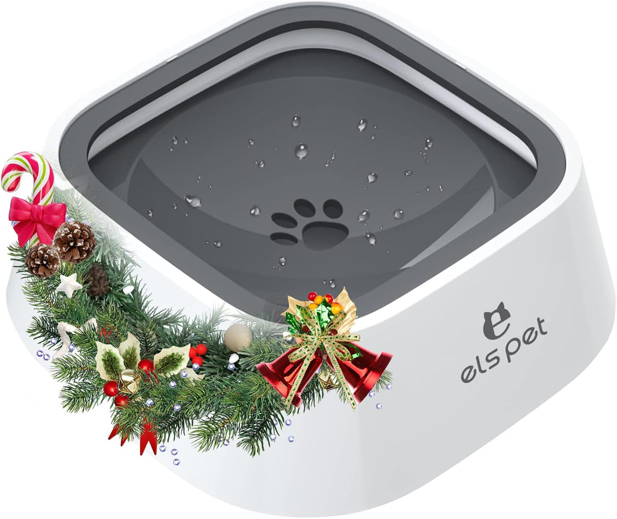 ELS PET No Spill Dog Cat Bowl 35oz 1L Anti Slip Travel Water - 1L / Grey