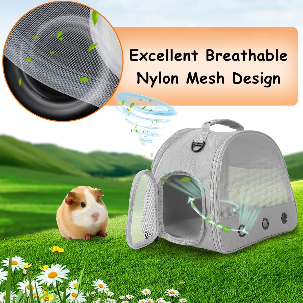 Guinea Pig Carrier Backpack - Grey / Upgraded Mesh - image 3
