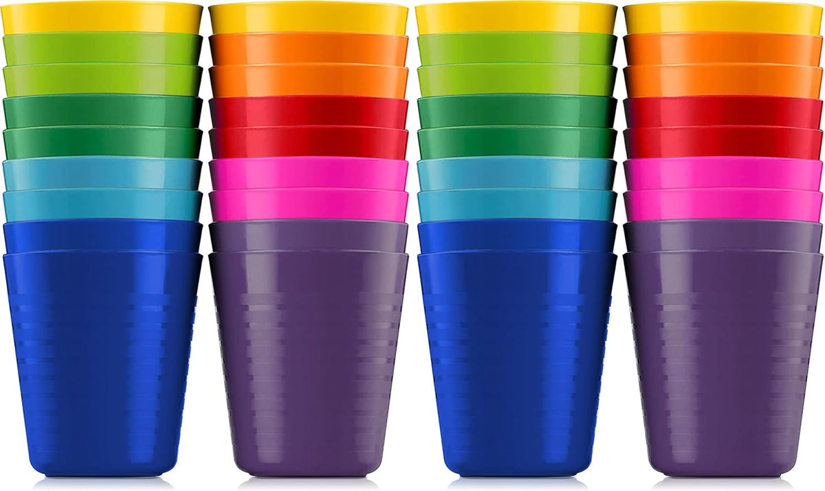 PLASKIDY Kids Cups, Set of 18 Plastic Toddler Drinking Cups - Small (Pack of 2)