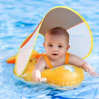 No Flip Over Baby Pool Float with Canopy UPF50+ Sun Protection