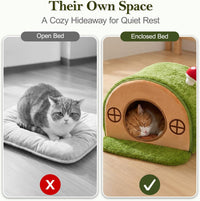 Cat House for Indoor Cats, Tree Hole Cat Bed Cave Hideaway - image 3
