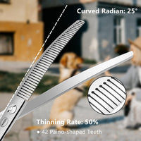 Curved Dog Grooming Scissors, Trimming Face and Paws. - Curved Fluffer / 7.0" - image 3