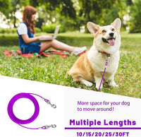 Dog Tie Out Cable, Dog Runner Cable – Essentials for Dogs - 30FT / Purple - image 4
