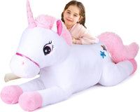 IKASA 43" Giant Unicorn Stuffed Animal, Super Soft - White