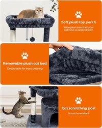 SYANDLVY Small Cat Tree for Indoor Cats - 29.6" / Smoky Grey - image 4