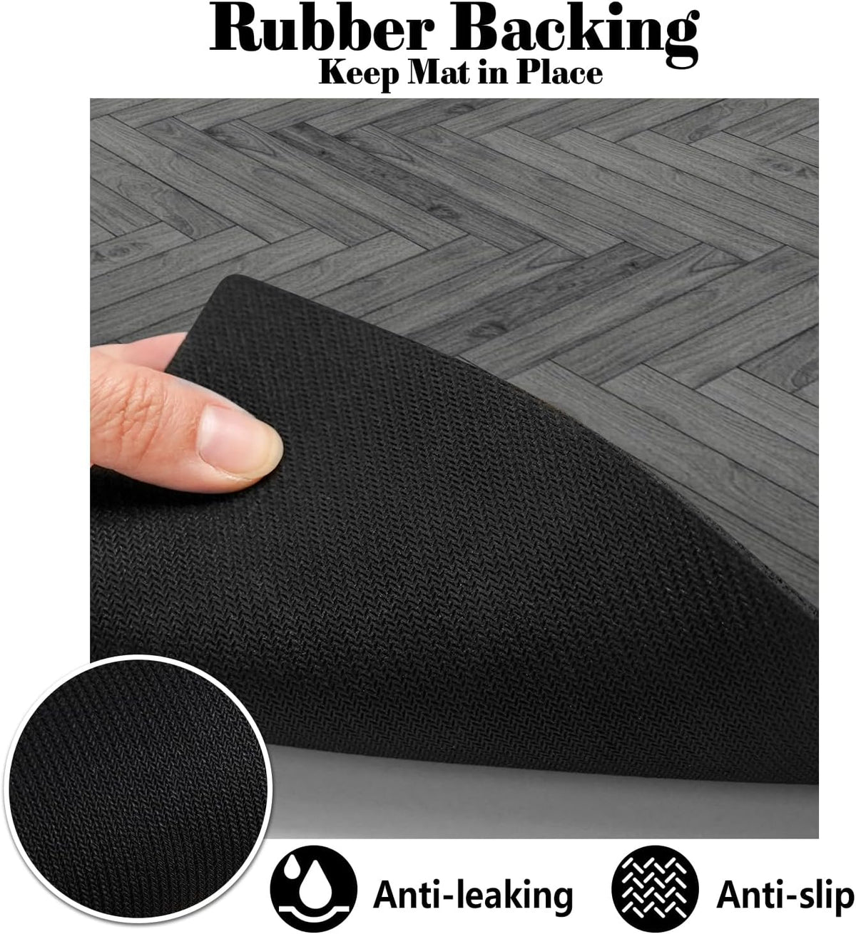 Dog Food Mats for Floors Absorbent, Pet Cat Food Mat - M(16"×24") / 01-Dark Grey - image 4