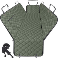 Waterproof Dog Car Seat Cover for Back Seat, Pet Hammock, L - Grayish Green / Small,Standard
