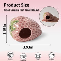 Pink Aquarium Decor Ceramic Cute Strawberry Betta Fish Tank Cave – Essentials for Fish - Pink / Strawberry - image 3
