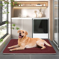 Large Dog Bed Soft Dog Crate Pad Mat 42 in Non-Slip Bottom Washable - 42.0"L x 28.0"W x 1.2"Th / Dark Red - image 4
